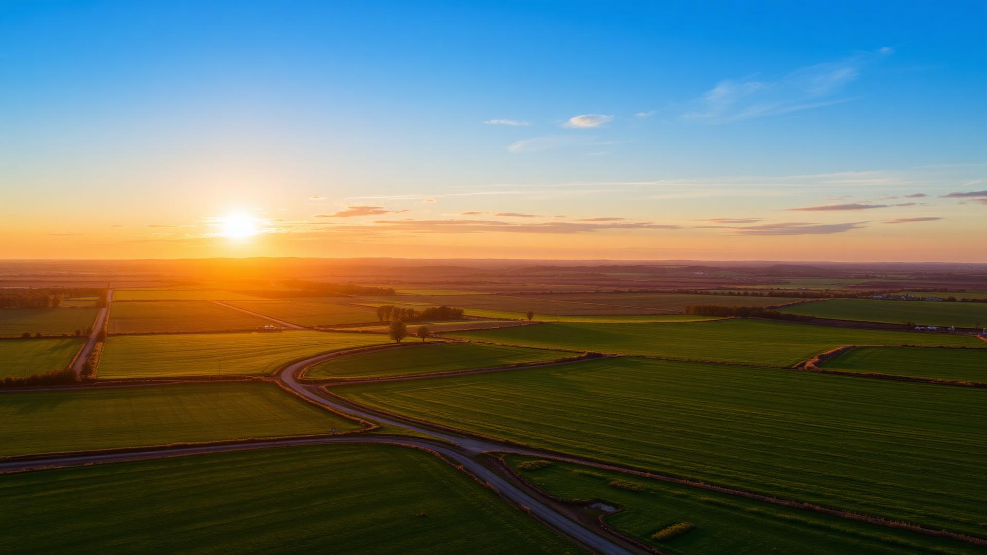 Open land at sunset